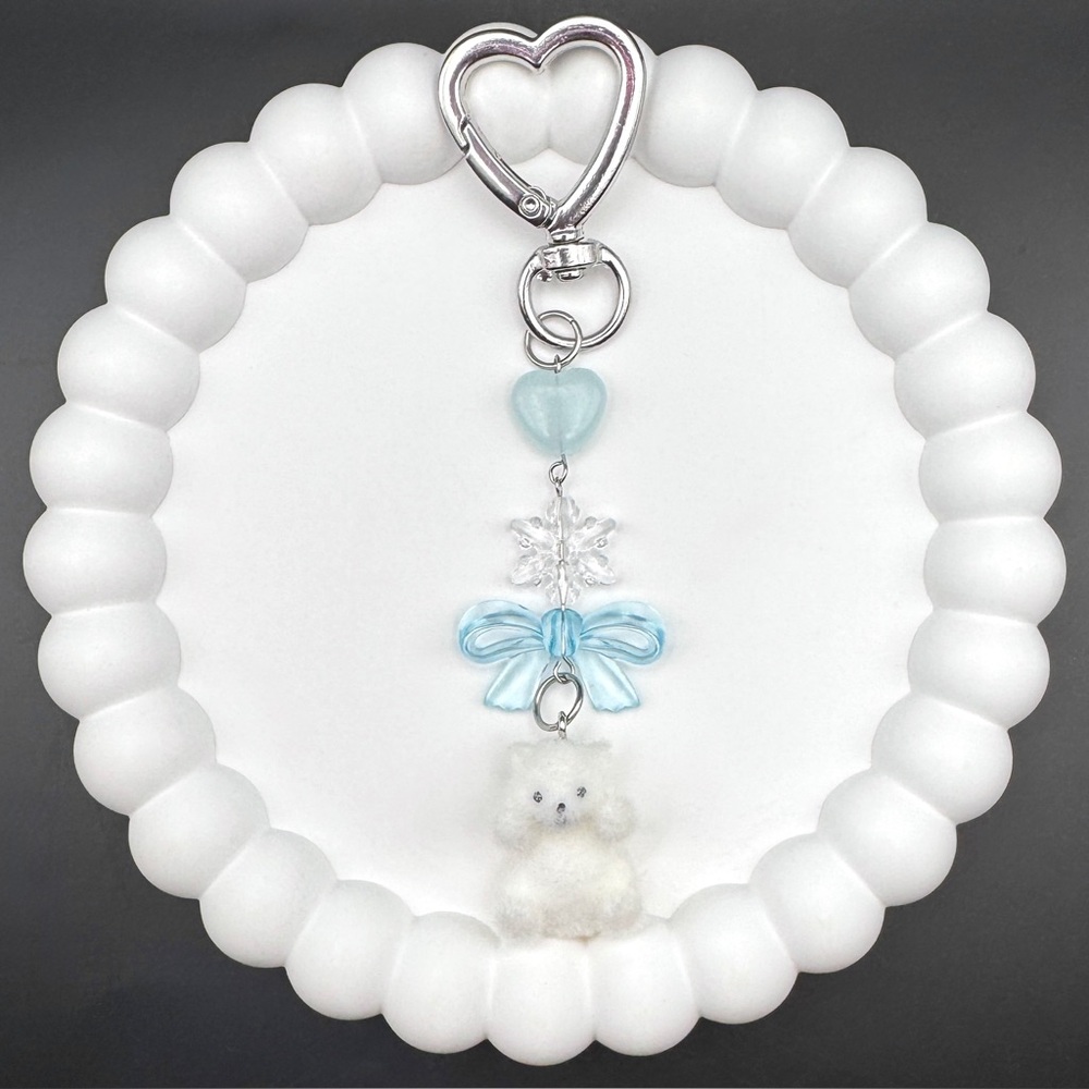 Blue Bow & Bear Bag Charm